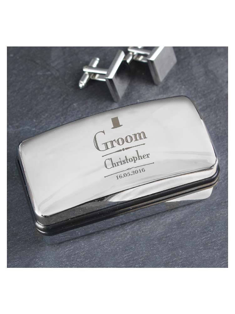 Personalised Decorative Wedding Groom Cufflink Box