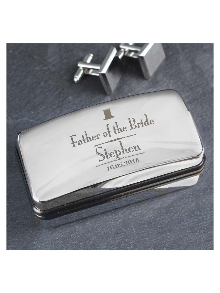 Personalised Decorative Wedding Father of the Bride Cufflink Box