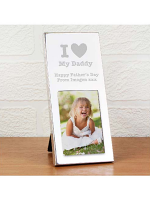 Personalised I Heart Small 3x2 Silver Photo Frame