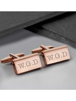 Personalised Classic Rose Gold Plated Cufflinks