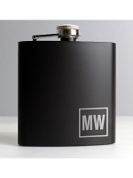 Personalised Initials Black Hip Flask