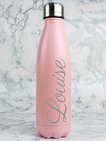 Personalised Pink Metal Insulated Drinks Bottle