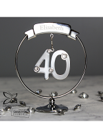 Personalised Name Only Crystocraft 40th Celebration Ornament