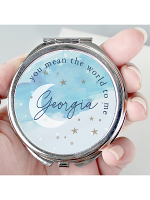 Personalised You Mean The World To Me Compact Mirror