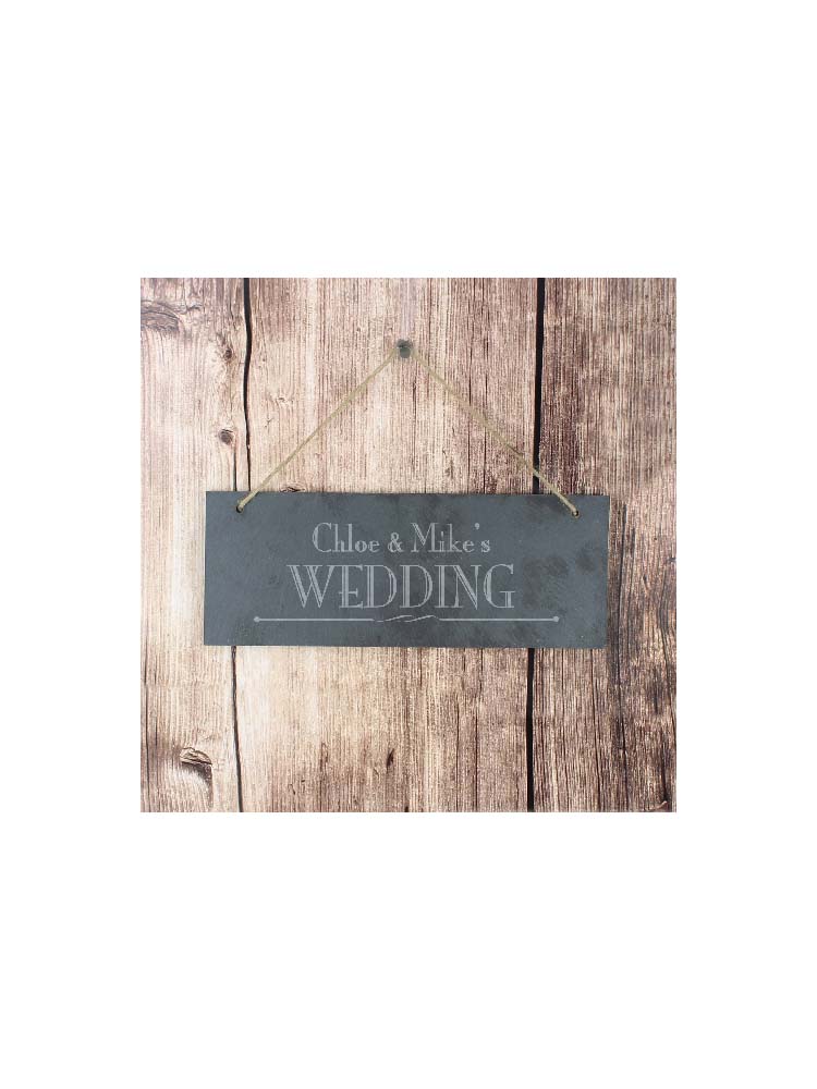 Personalised Wedding Hanging Slate Plaque