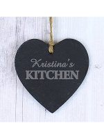 Personalised Kitchen Slate Heart Decoration