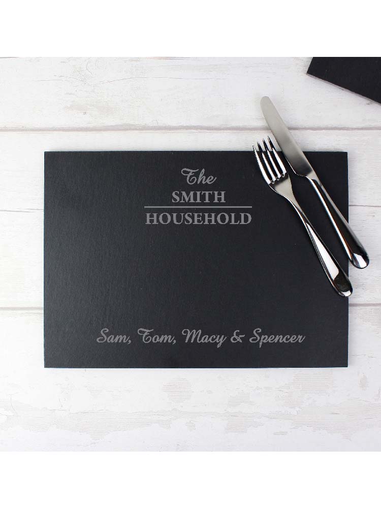 Personalised Family Slate Placemat