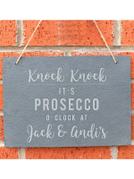 Personalised Prosecco O'Clock Large Hanging Slate Sign