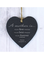 Personalised 'A Mother Is' Slate Heart Decoration