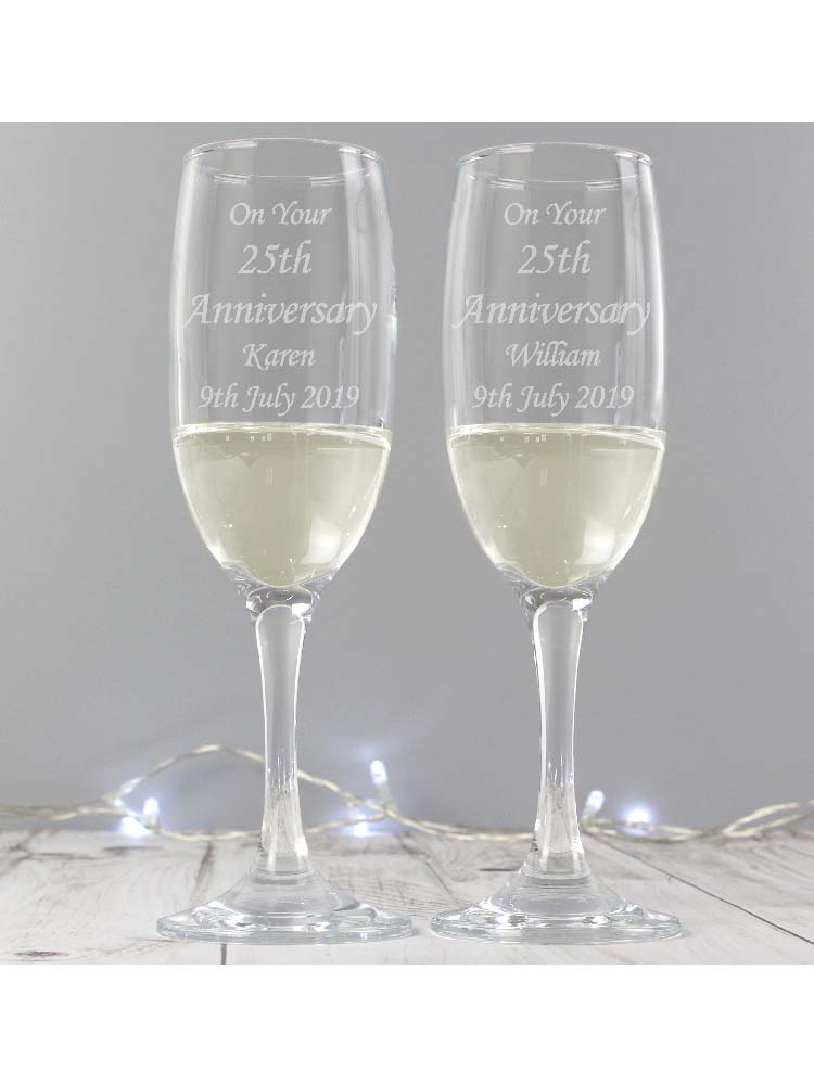 Personalised Celebration Pair of Flutes with Gift Box