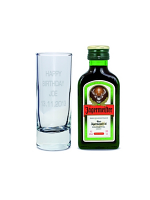 Personalised Shot Glass and Miniature Jagermeister - Text Only