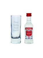 Personalised Shot Glass and Miniature Vodka Set - Text Only