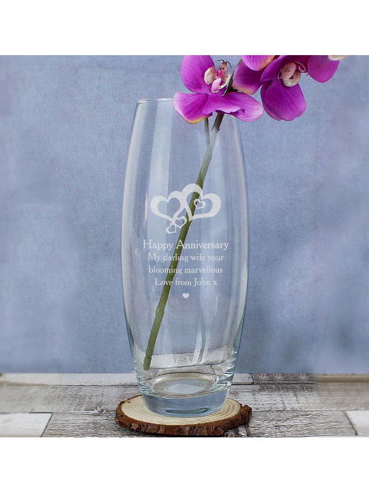 Personalised Love Hearts Bullet Vase