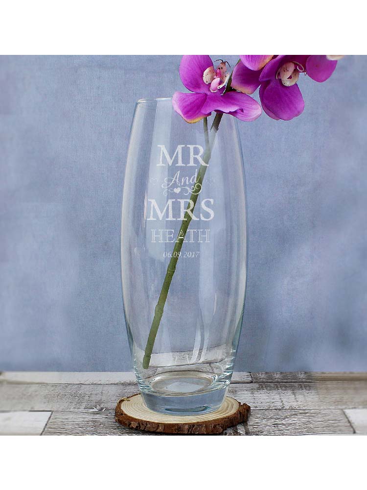 Personalised Mr & Mrs Bullet Vase