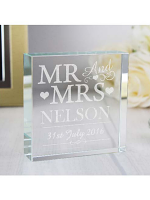 Personalised Mr & Mrs Large Crystal Token