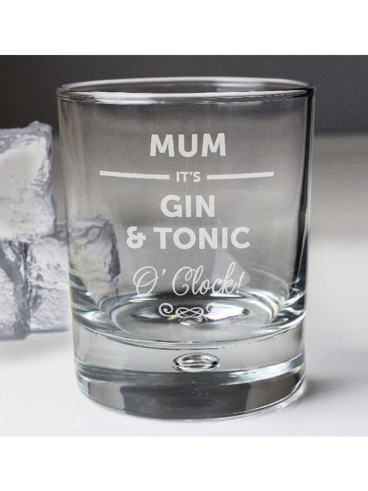 Personalised Its... OClock Tumbler Bubble Glass