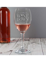 Personalised 'It's Time to Wine Down' Wine Glass