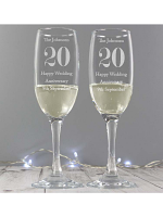 Personalised Anniversary Pair of Flutes with Gift Box