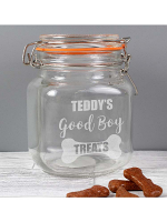 Personalised Good Boy Treats Glass Kilner Jar