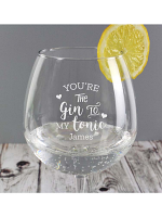 Personalised 'Gin to My Tonic' Gin Balloon Glass