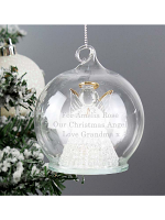 Personalised Christmas Message LED Angel Bauble