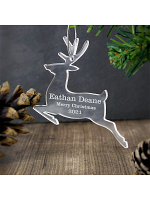 Personalised Acrylic Reindeer Decoration