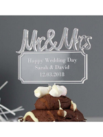 Personalised Mr & Mrs Plaque Acrylic Cake Topper