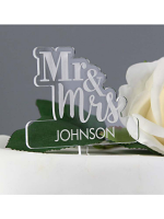 Personalised Mr & Mrs Acrylic Cake Topper