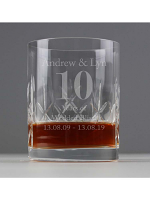 Personalised Big Age Cut Crystal Whisky Tumbler