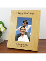 Personalised Oak Finish 6x4 Happy Fathers Day Photo Frame