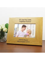 Personalised Long Message 6x4 Landscape Oak Finish Photo Frame