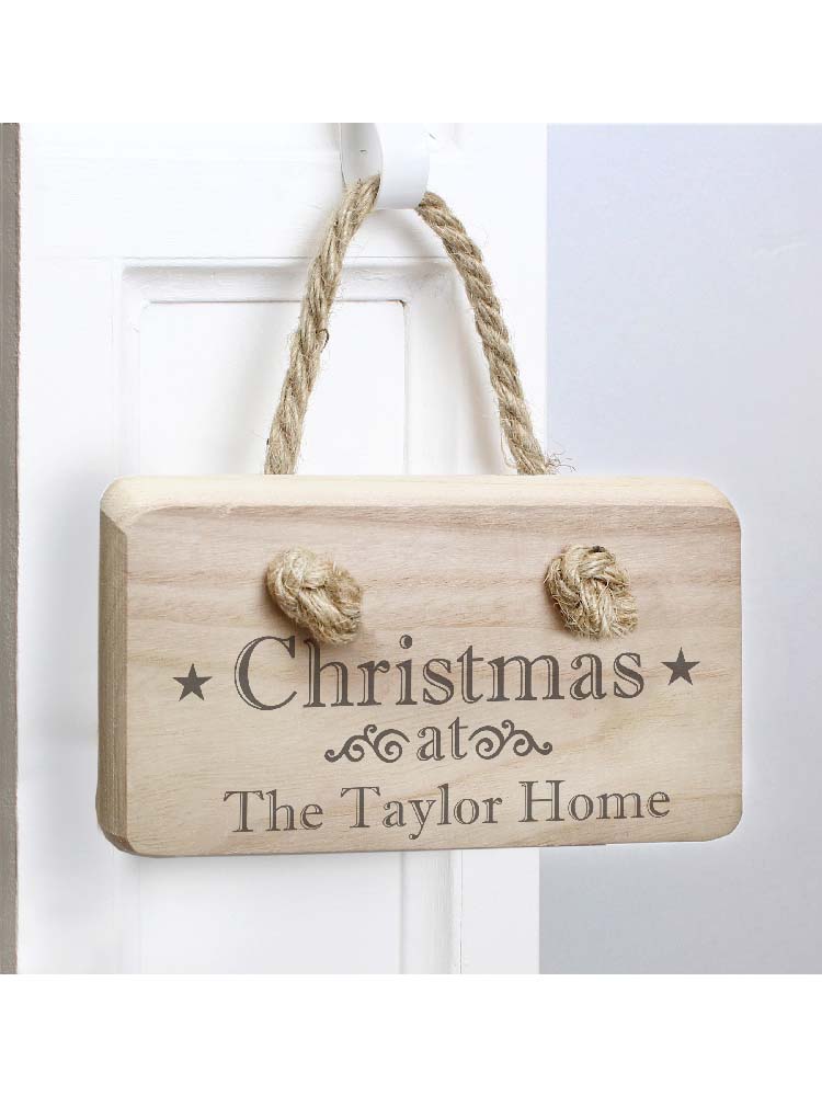 Personalised Christmas Wooden Sign