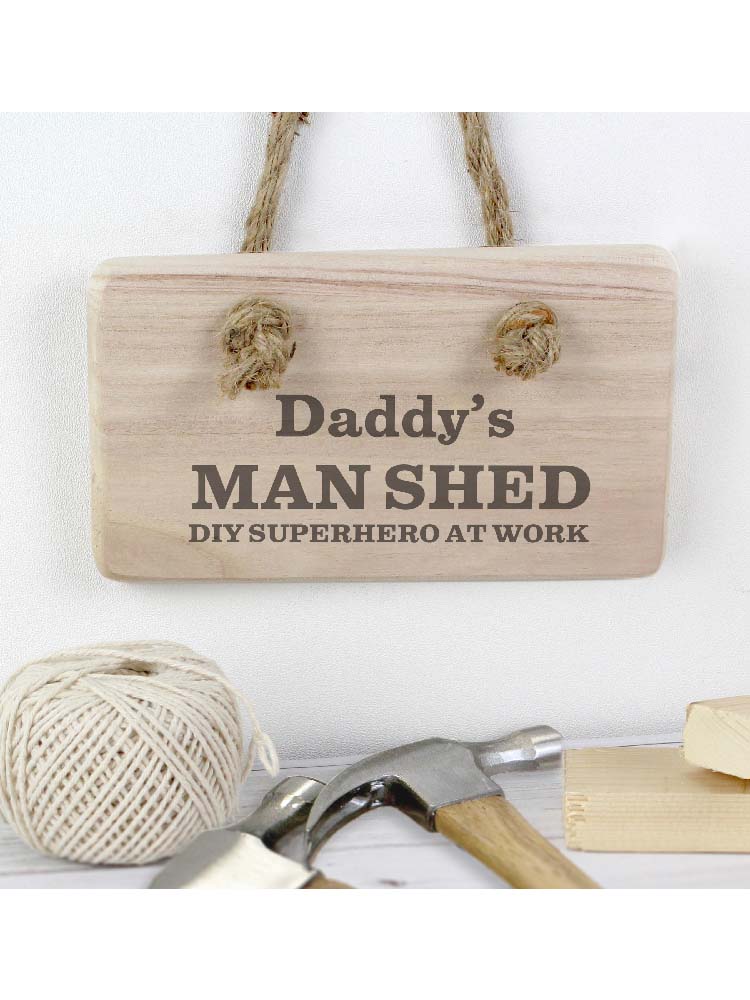 Personalised Man At Work Wooden Sign