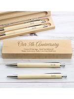 Personalised Any Message Wooden Pen & Pencil Box Set