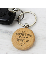 Personalised 'The World's Greatest' Wooden Keyring