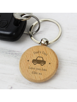 Personalised 'Car Motif' Wooden Keyring