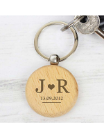 Personalised Monogram Wooden Keyring