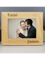 Personalised  Couples 7x5 Landscape Wooden Photo Frame