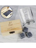 Personalised No.1 Whisky Stones & Glass Set