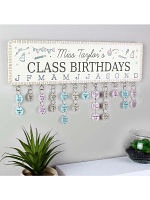 Personalised Classroom Office Birthday Planner Plaque with Customisable Discs