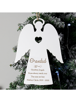 Personalised Message White Wooden Angel