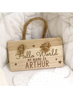 Personalised Hello World Wooden Sign