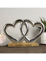 Personalised Free Text Double Heart Ornament