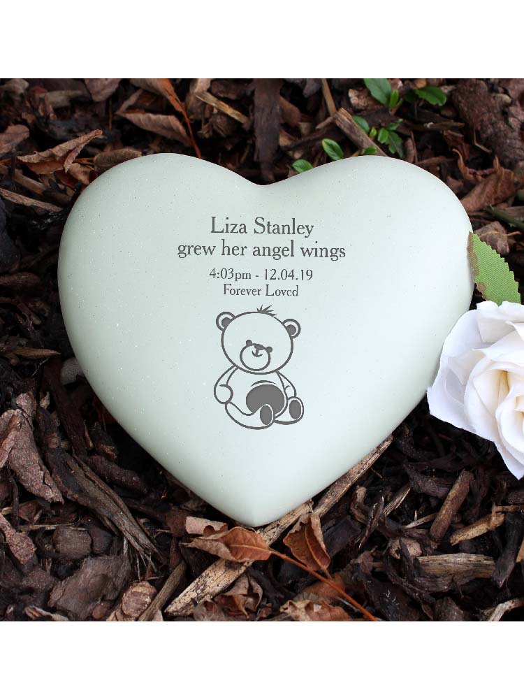 Personalised Teddy Bear Heart Memorial