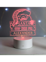 Personalised Santa Stop Here LED Colour Changing Night Light
