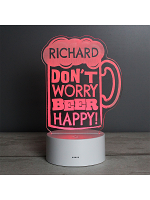 Personalised "Beer Happy"  LED Colour Changing Light