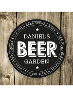 Personalised Beer Garden Black Plaque