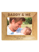 Personalised Daddy & Me 7x5 Landscape Wooden Photo Frame