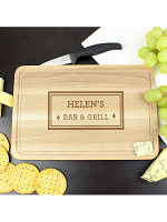 Personalised Bar & Grill Large Chopping Board
