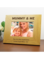 Personalised Oak Finish 6x4 Mummy & Me Photo Frame